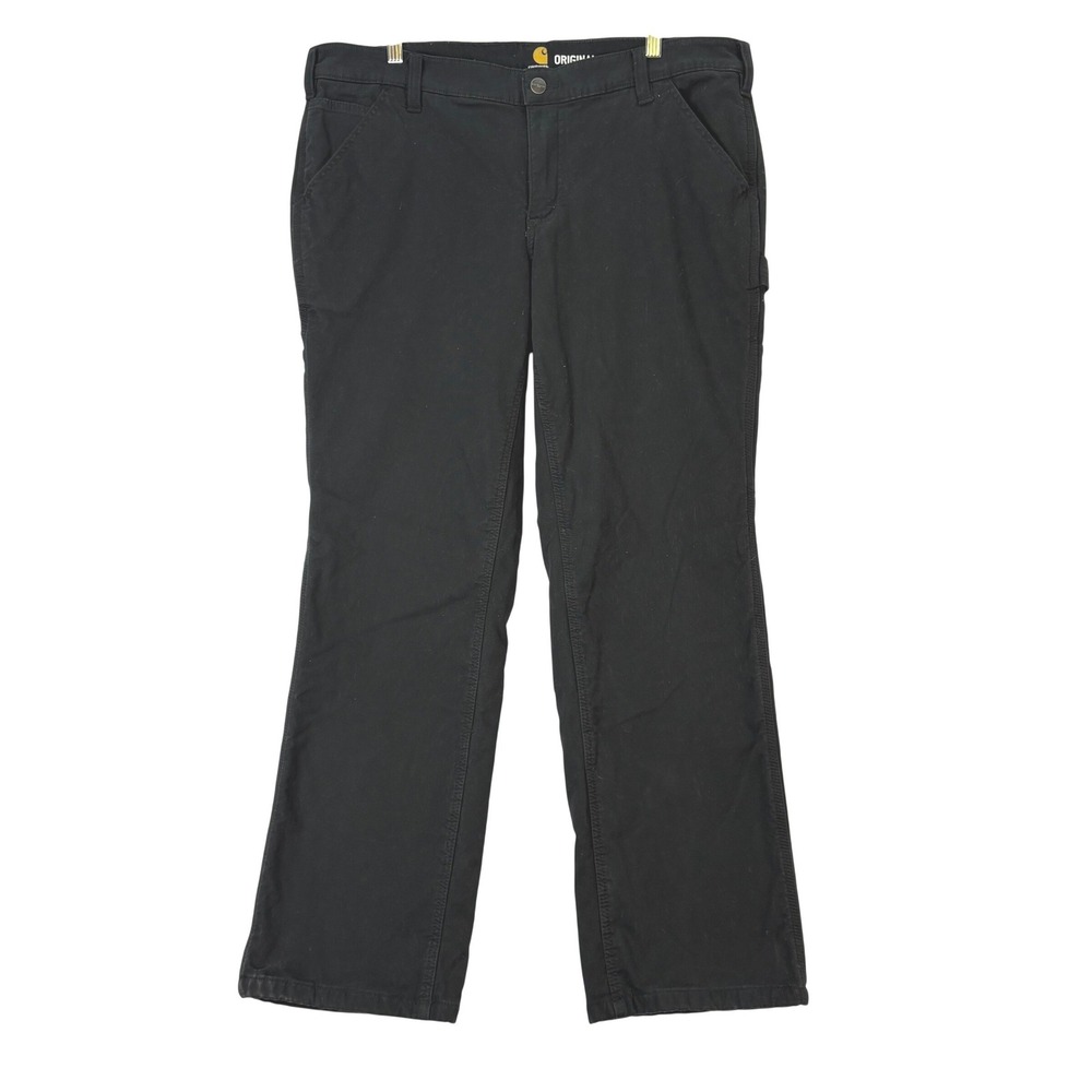 Carhartt Black Fleece Lined Original Fit Carpenter Pants Womens 16 Gorpcore Work